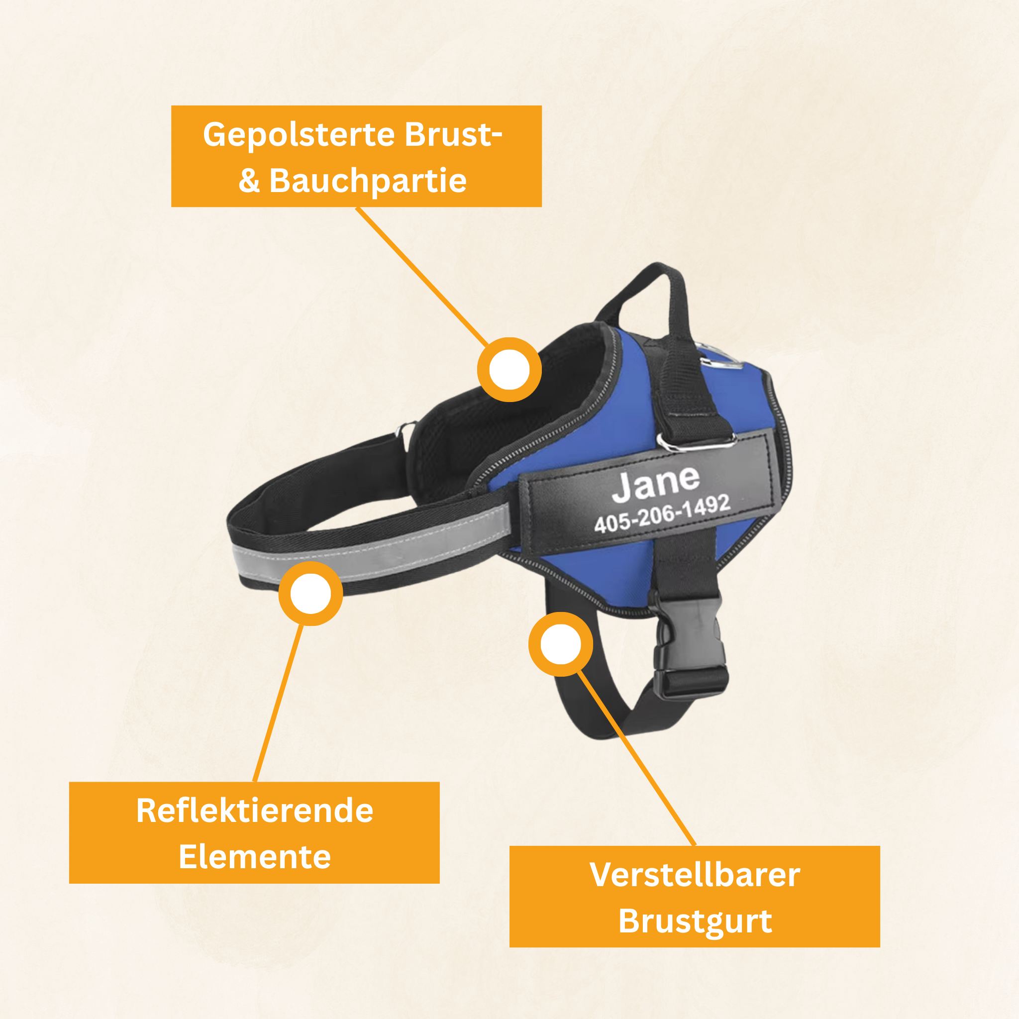 Personaliertes Anti-Zug Hundegeschirr