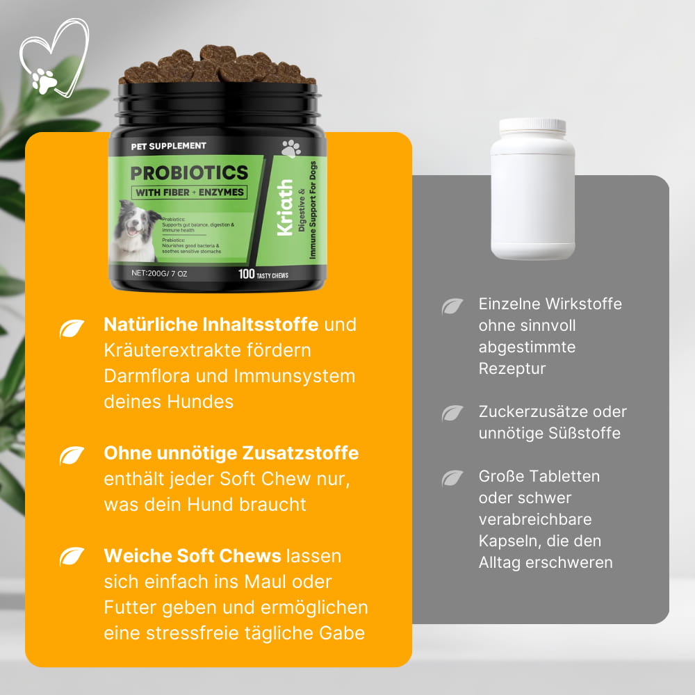 Dog Probiotic Soft Chews for Digestion & Immune Support