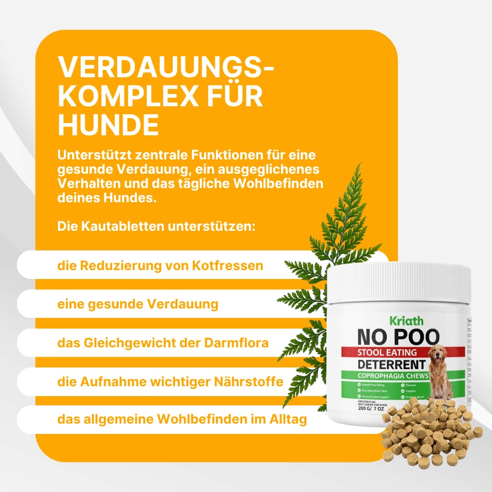 Verdauungskomplex für Hunde - Kautabletten gegen Kotfressen