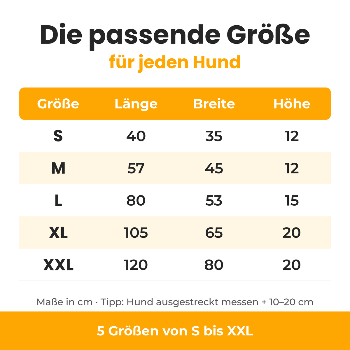 [de] CloudCouch – Größentabelle CloudCouch S bis XXL