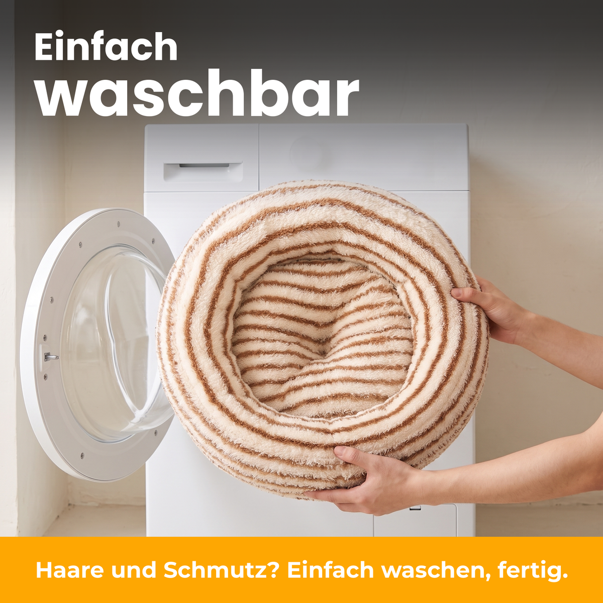 [de] CozyRing – Das ganze Streifen-Karamell-Bett kommt in die Waschmaschine
