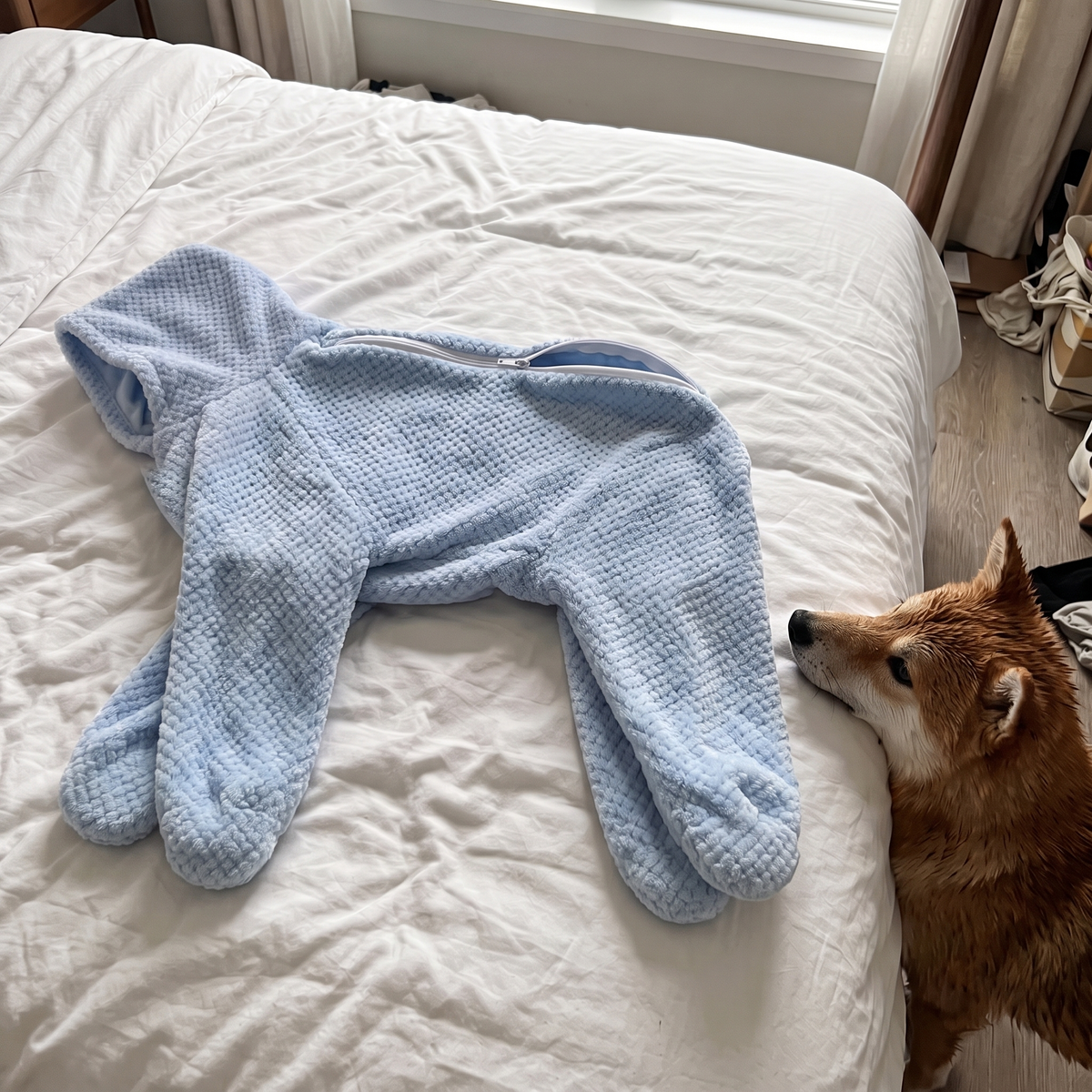 FluffDry dog bathrobe – back zipper