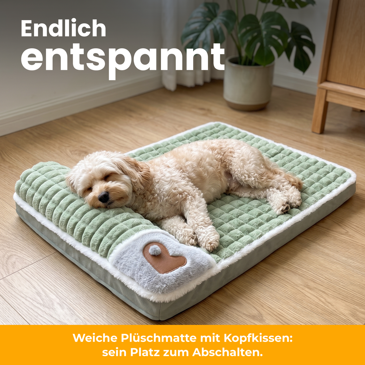 [de] SnugPad – Hund schläft entspannt mit dem Kinn auf dem Kopfkissen