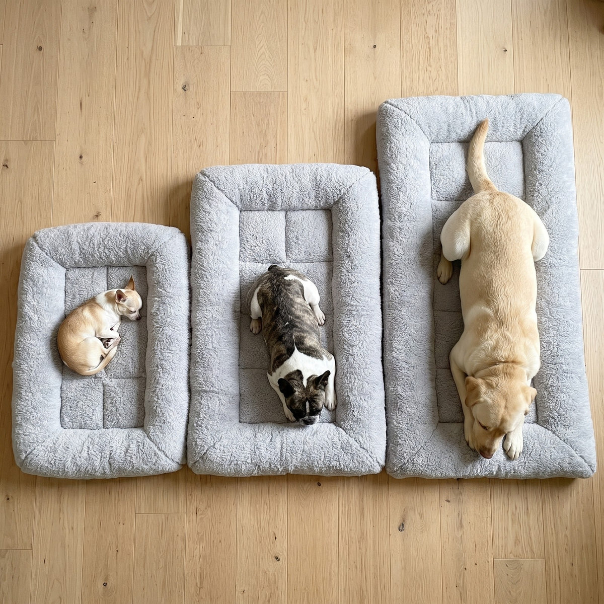 TeddyBed – TeddyBed in den Größen S, M und L mit Chihuahua, Bulldogge und Labrador